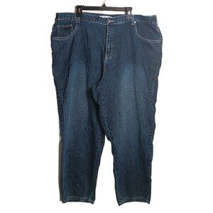Vintage Bill Blass Easy Fit Jeans Womens 24W Dark Wash High Rise Straight Leg